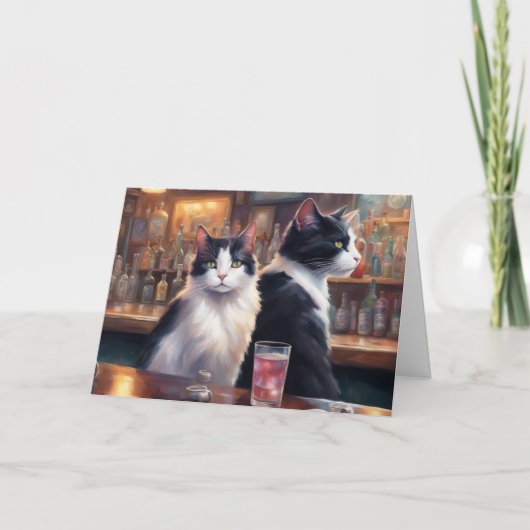 Katten negeren elkaar Happy Hour bar Kaart (Voorkant)