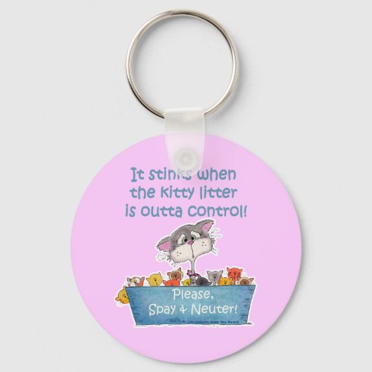Katten nestjes stinken sleutelhanger (Voorkant)
