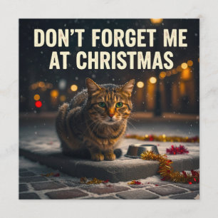 Katten niet vergeten met kerstbeeld kunst kaart