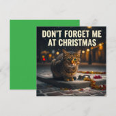 Katten niet vergeten met kerstbeeld kunst kaart (Voorkant / Achterkant)
