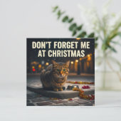 Katten niet vergeten met kerstbeeld kunst kaart (Staand voorkant)