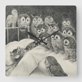 Katten Nightmare. Louis Wain Vierkante Klok