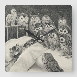 Katten Nightmare. Louis Wain Vierkante Klok