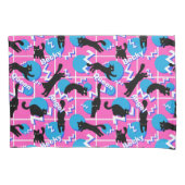 Katten noemen Roze Geometrische Memphis Pattern Kussensloop (Voorkant-Links)