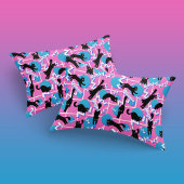 Katten noemen Roze Geometrische Memphis Pattern Kussensloop