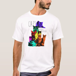 Katten. Nu een Forever. Poster Art Cats. T-shirt