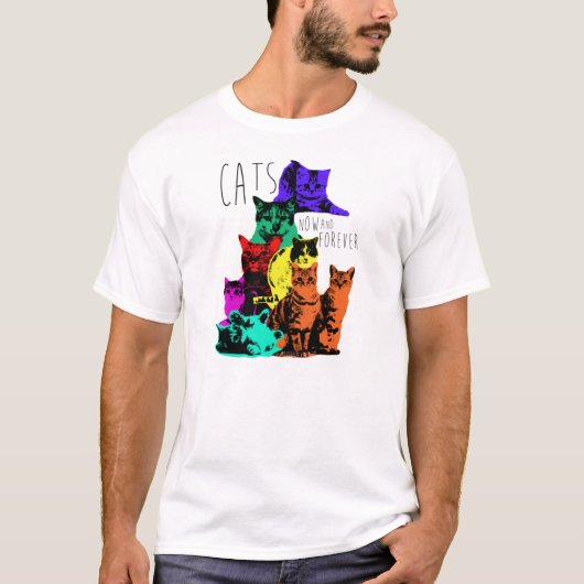 Katten. Nu een Forever. Poster Art Cats. T-shirt (Voorkant)