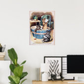 Katten Ochtendbad, Louis Wain Poster (Thuiskantoor)