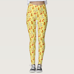 Katten oefenen Yoga Patroon Bleek Geel Leggings