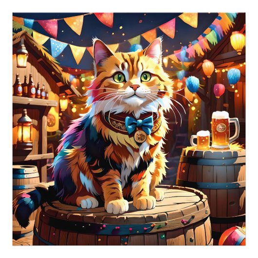 Katten Oktoberfest Foto Afdruk (Voorkant)