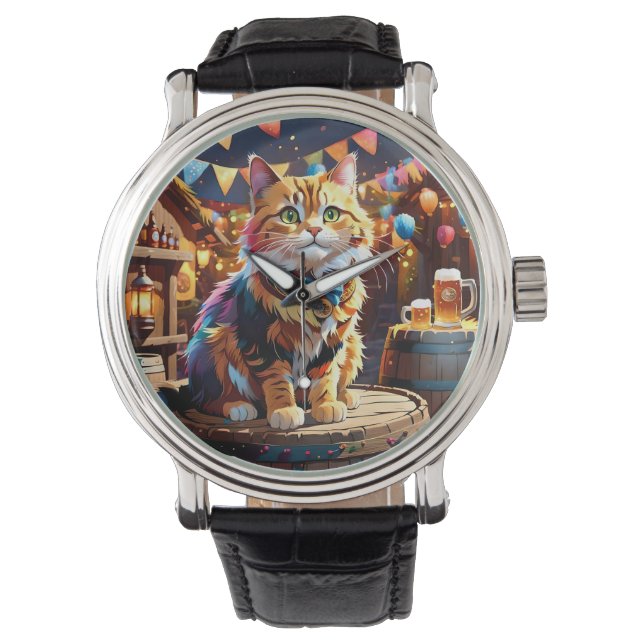 Katten Oktoberfest Horloge (Voorkant)