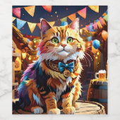 Katten Oktoberfest Wijn Etiket (Enkel label)