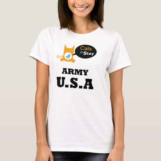 Katten om het leger te blijven Kat Lovers Sector T-shirt (Voorkant)