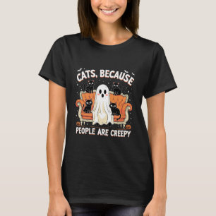 Katten Omdat Mensen Eng Grappig Halloween T-shirt