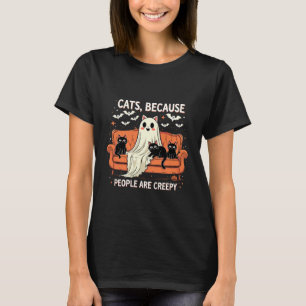 Katten Omdat Mensen Eng Grappig Halloween T-shirt