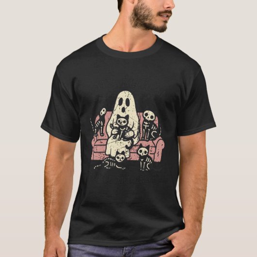 Katten Omdat Mensen Eng Grappig Halloween T-shirt (Voorkant)
