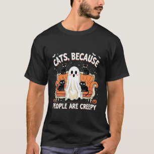 Katten Omdat Mensen Eng Grappig Halloween T-shirt