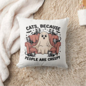 Katten Omdat Mensen Eng Grappig Spook Halloween Kussen (Deken)