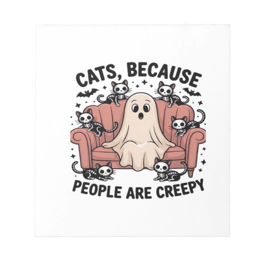 Katten Omdat Mensen Eng Grappig Spook Halloween Notitieblok (Voorkant)
