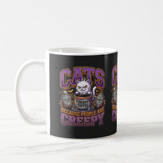 Katten Omdat Mensen Eng Grappig Spook Koffiemok (Links)