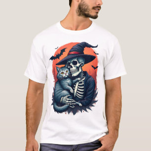Katten Omdat Mensen Eng zijn Halloween Skelet T-shirt