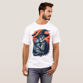 Katten Omdat Mensen Eng zijn Halloween Skelet T-shirt (Voorkant volledig)