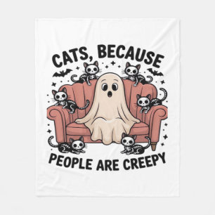 Katten Omdat Mensen Enge Grappige Spook Halloween Fleece Deken