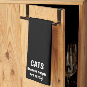 Katten omdat mensen gek zijn theedoek