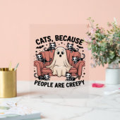 Katten omdat mensen griezelig grappige spookhallow acryl bord (Huwelijk)