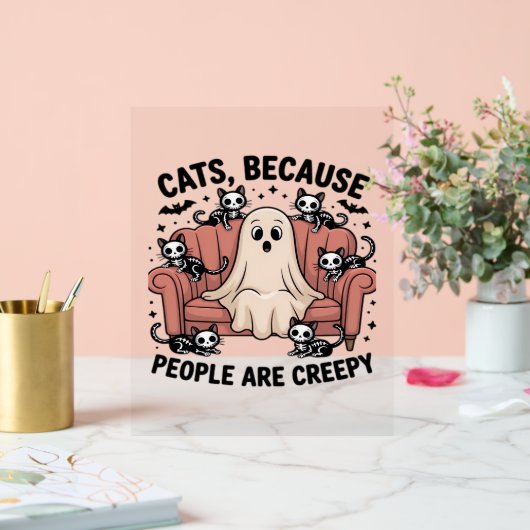 Katten omdat mensen griezelig grappige spookhallow acryl bord (Huwelijk)