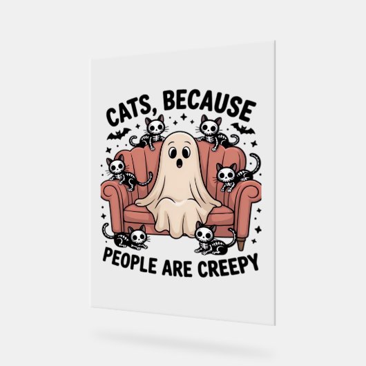 Katten omdat mensen griezelig grappige spookhallow acryl bord (Hoek)