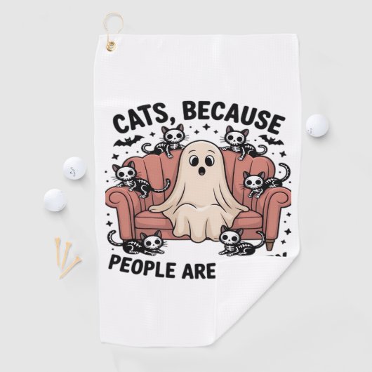 Katten omdat mensen griezelig grappige spookhallow golfhanddoek (Insitu)