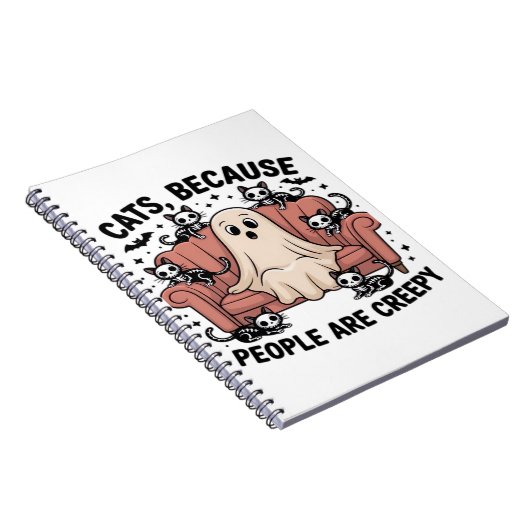 Katten omdat mensen griezelig grappige spookhallow notitieboek (Rechterzijde)