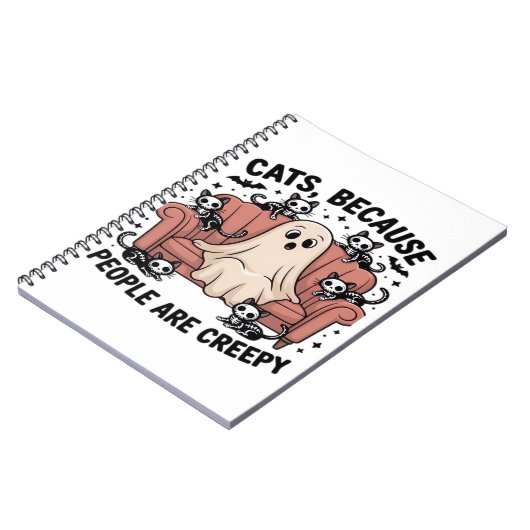 Katten omdat mensen griezelig grappige spookhallow notitieboek (Linkerzijde)