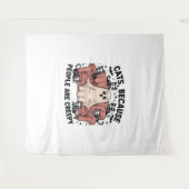 Katten omdat mensen griezelig grappige spookhallow wandkleed (Voorkant (horizontaal))