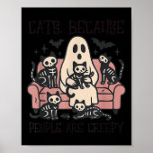 Katten omdat mensen griezelige geest zijn Hallowee Poster (Voorkant)