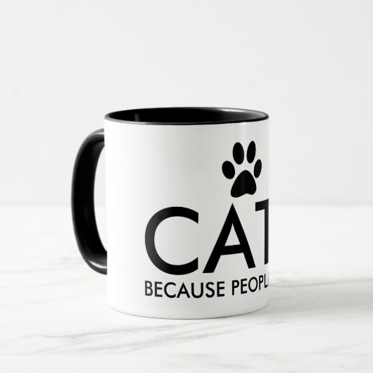 Katten omdat mensen hun pootfoto's afdrukken mok (Voorkant links)