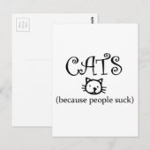 Katten omdat mensen klote zijn briefkaart (Voorkant / Achterkant)