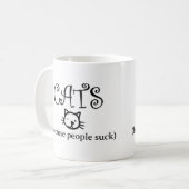 Katten omdat mensen klote zijn koffiemok (Voorkant links)