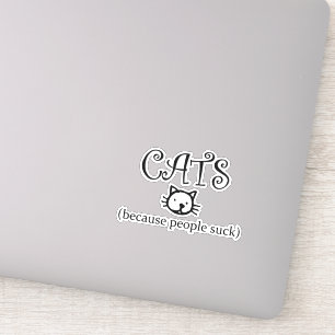 Katten omdat mensen opslokken sticker