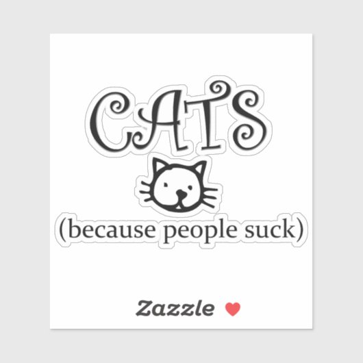 Katten omdat mensen opslokken sticker (Vel)