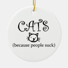 Katten omdat mensen ornament zuigen