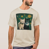 Katten onder de sterrennacht t-shirt (Voorkant)