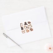 Katten onder katten vierkante sticker (Envelop)