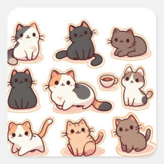 Katten onder katten vierkante sticker