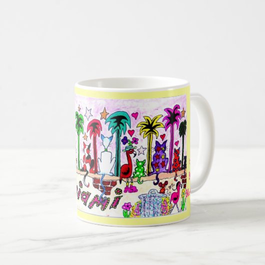 Katten onder Miami Moon... Koffiemok (Voorkant rechts)