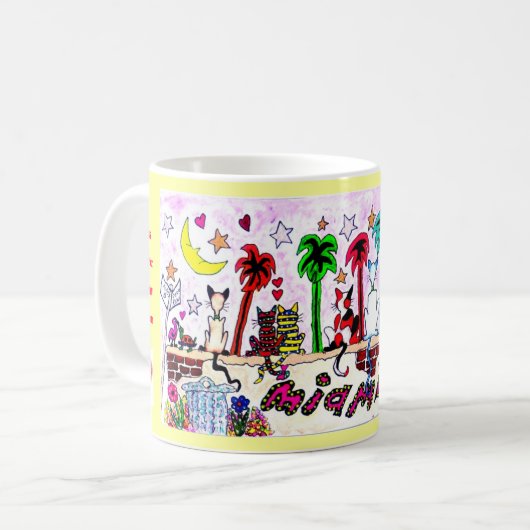 Katten onder Miami Moon... Koffiemok (Voorkant links)