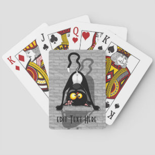 Katten Ondersteboven Grappig Cartoon Personage Pokerkaarten