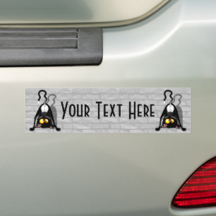 Katten Ondersteboven Grappige Cartoon Karakter Bumpersticker