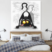 Katten Ondersteboven Grappige Cartoon Karakter Canvas Afdruk (Insitu (Slaapkamer))